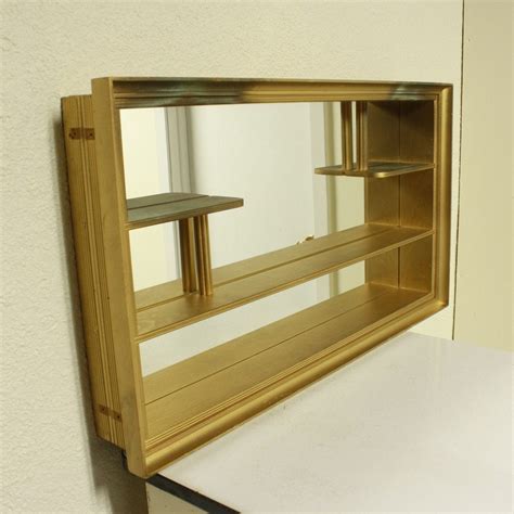 metal shadow box mirror with shelf|shadow box mirror with shelves.